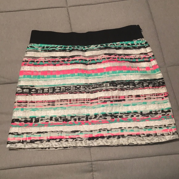 MILLY Coutour Pink Striped Metallic Mini Skirt - Picture 2 of 2